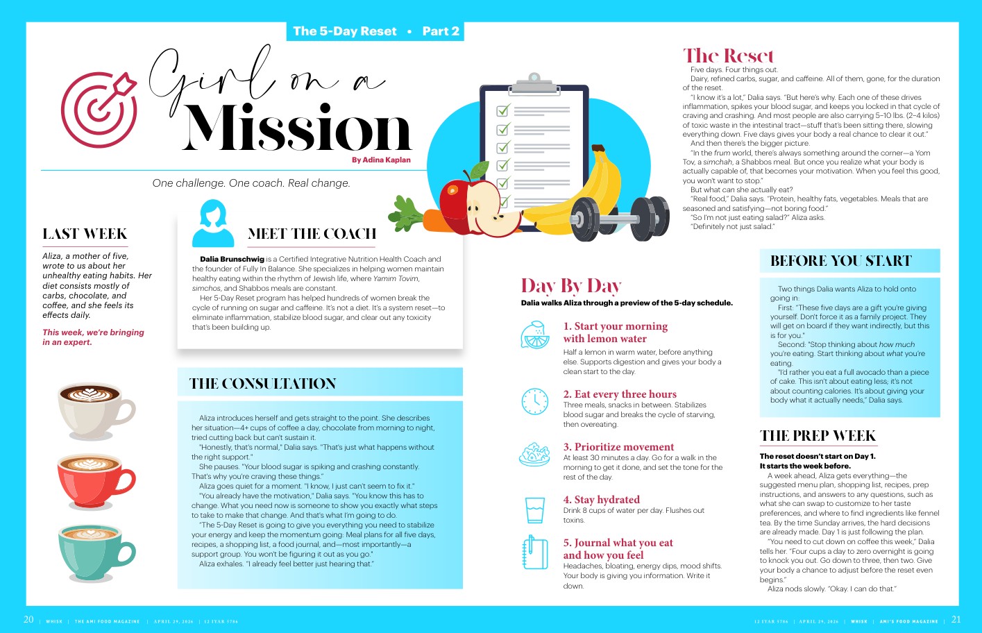Girl on a Mission Part 2 Whisk Ami Magazine Dalia Brunschwig 5-Day Reset consultation