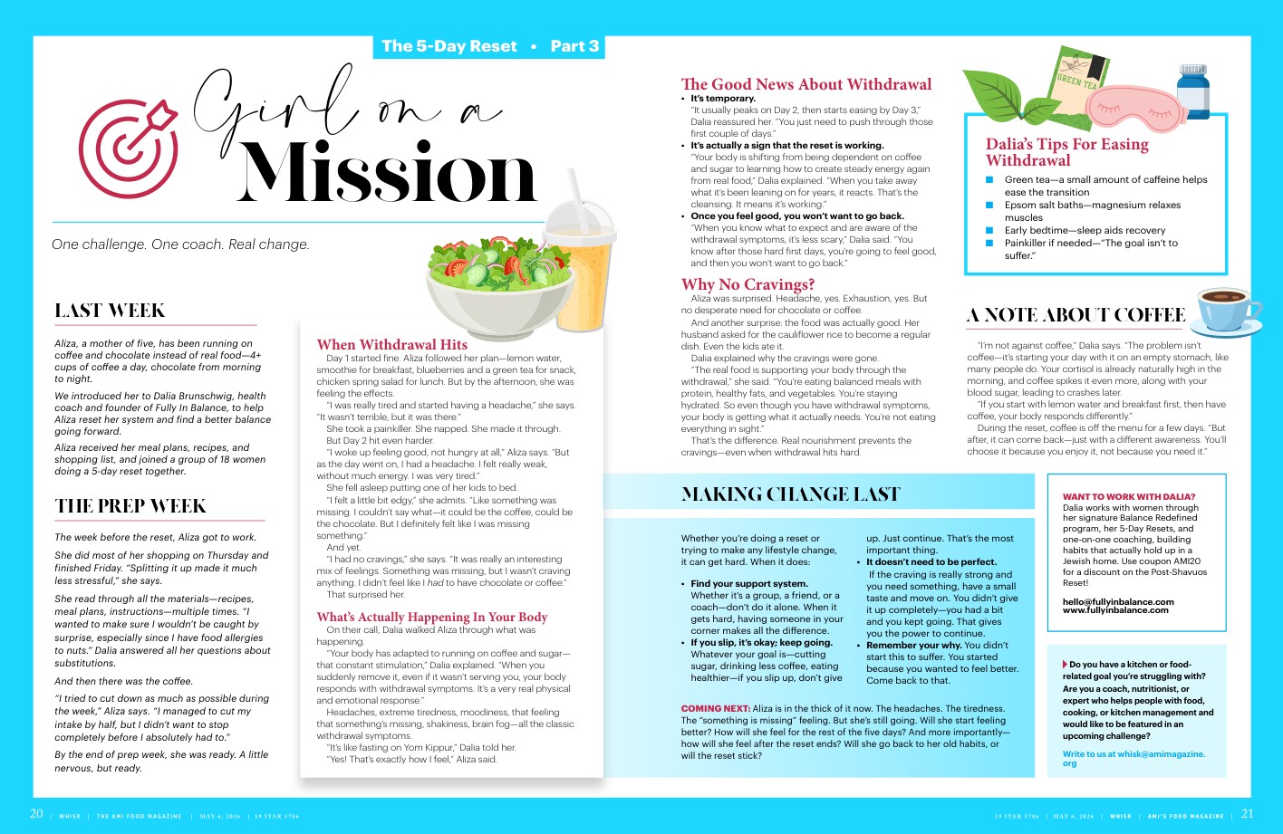 Girl on a Mission Part 3 Whisk Ami Magazine 5-Day Reset Day 1 caffeine withdrawal
