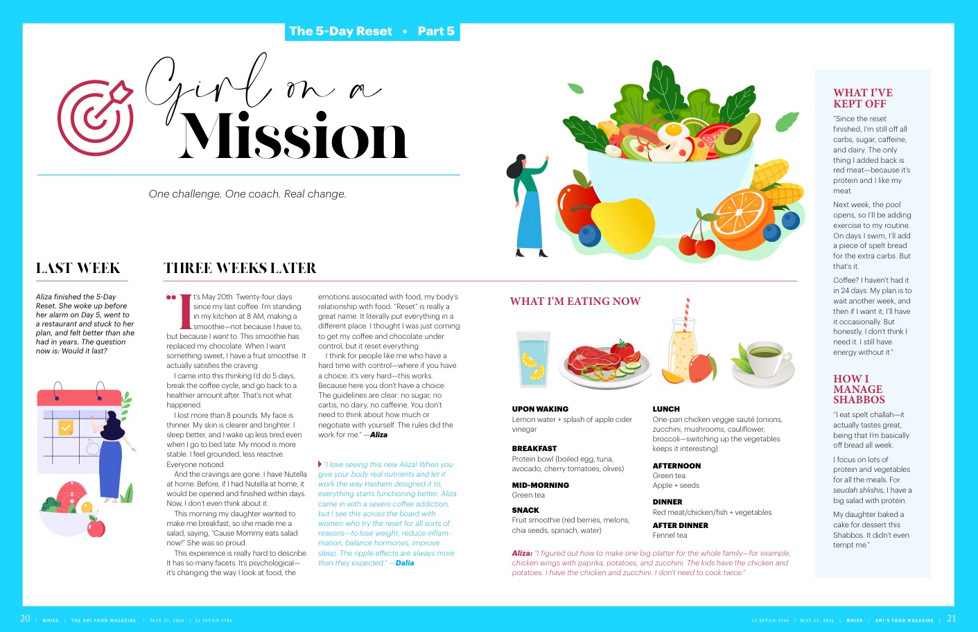 Girl on a Mission Part 5 Whisk Ami Magazine 5-Day Reset results three weeks later Dalia Brunschwig